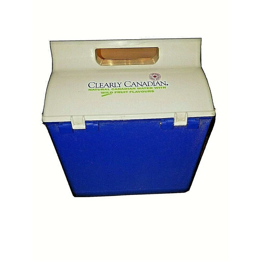 Clearly Canadian Lunch Box Radio Vintage Collectible Rare Blue White Am/Fm